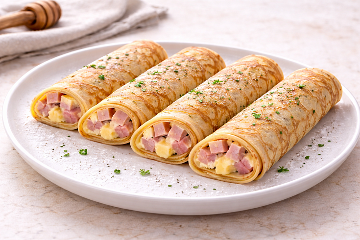 Блинчики с ветчиной и сыром